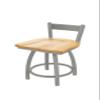 HBS 821 Catalina Low Back 18" Swivel Vanity Stool with Anodized Nickel Finish and Natural Oak Seat view 1