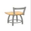 HBS 821 Catalina Low Back 18" Swivel Vanity Stool with Anodized Nickel Finish and Natural Oak Seat view 3