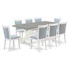 East West Furniture X097MZ015-9 9 Piece Dining Room Furniture Set Includes a Rectangle Dining Table with X-Legs and 8 Baby Blue Linen Fabric Parsons Chairs, 40x72 Inch, Multi-Color view 1
