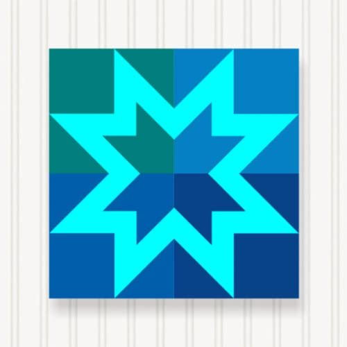 BARN Quilt Block Outdoor Square BQ011-04 | 6 Sizes | Outside Pattern | Wall Art | Yard Art | Barn Quilt Sign | Farm Quilt Design (18" x 18" 1 Sided)