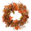 24-Inch Autumn Harvest Maple Leaf with Berries Artificial Wreath; Unlit view 1