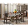 East West Furniture X797MZ748-7 7 Piece Dining Room Furniture Set Consist of a Rectangle Dining Table with X-Legs and 6 Coffee Linen Fabric Upholstered Chairs, 40x72 Inch, Multi-Color view 2