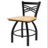 820 Catalina 30" Swivel Bar Stool with Black Wrinkle Finish and Natural Oak Seat view 1