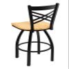 820 Catalina 30" Swivel Bar Stool with Black Wrinkle Finish and Natural Oak Seat view 3