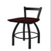 821 Catalina Low Back 30" Swivel Bar Stool with Black Wrinkle Finish and Dark Cherry Oak Seat view 1