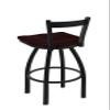 821 Catalina Low Back 30" Swivel Bar Stool with Black Wrinkle Finish and Dark Cherry Oak Seat view 3
