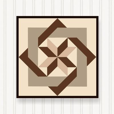 BARN QUILT Block Outdoor Square BQ003-06 | 6 SIZES | Outside Pattern | Wall Art | Yard Art | Barn Quilt Sign | Farm Quilt Design (46" x 46" 1 sided) Shipped in 4-23" Pieces