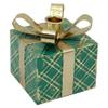 4.5" Green Metal Gift Box Christmas Taper Candle Holder view 1