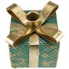 4.5" Green Metal Gift Box Christmas Taper Candle Holder view 4