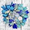 Artisan Coastal, Beach, Nautical Christmas Wreath, Sand Dollar, Starfish, Seashells & Nautical Rope Knots, Bow view 3