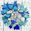 Artisan Coastal, Beach, Nautical Christmas Wreath, Sand Dollar, Starfish, Seashells & Nautical Rope Knots, Bow view 4