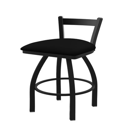 821 Catalina Low Back 25" Swivel Counter Stool with Black Wrinkle Finish and Black Vinyl Seat