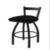 821 Catalina Low Back 25" Swivel Counter Stool with Black Wrinkle Finish and Black Vinyl Seat view 1
