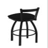 821 Catalina Low Back 25" Swivel Counter Stool with Black Wrinkle Finish and Black Vinyl Seat view 3