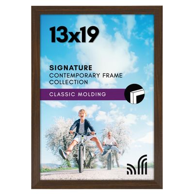 Americanflat 13x19 Picture Frame with Shatter-Resistant Glass - Signature Collection - Gallery-Style Frames Made of Engineered Wood - Photo Frame for Wall Display - Walnut