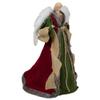 18" Green and Brown Angel in a Dress Christmas Tree Topper - Unlit view 3