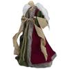 18" Green and Brown Angel in a Dress Christmas Tree Topper - Unlit view 4