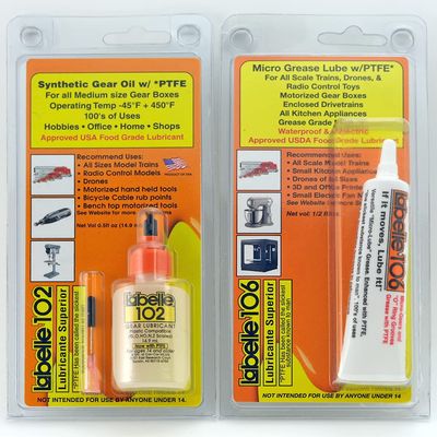 Incredible PTFE Lubes for improving Slot Car Speed and Performance (Both Analog & Digital) All Scales, All Brands by Labelle Lubricants 102+106, Also See Listing for Labelle Slot car Track Cleaner