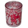 5" Red and Shiny Silver Deer in Winter Woods Flameless Candle Holder view 3