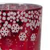 5" Red and Shiny Silver Deer in Winter Woods Flameless Candle Holder view 4