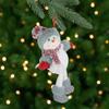 14" Gray and Red Plush Snowman Hanging Christmas Ornament view 2