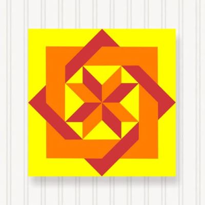 BARN Quilt Block Outdoor Square BQ003-02 | 6 Sizes | Outside Pattern | Wall Art | Yard Art | Barn Quilt Sign | Farm Quilt Design (23.5" x 23.5" 1 Sided)