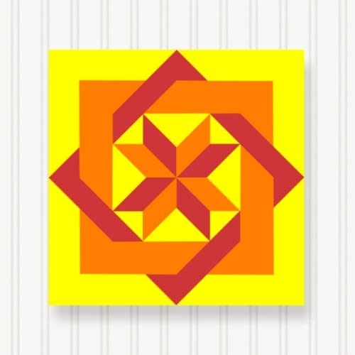 BARN Quilt Block Outdoor Square BQ003-02 | 6 Sizes | Outside Pattern | Wall Art | Yard Art | Barn Quilt Sign | Farm Quilt Design (23.5" x 23.5" 1 Sided)