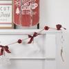 4.25' Snowflake and Reindeer Christmas Garland with Ball Ornaments - Unlit view 2