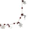 4.25' Snowflake and Reindeer Christmas Garland with Ball Ornaments - Unlit view 3