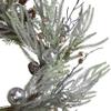 28" Artificial Pine Frosted Christmas Wreath with Silver Berries-Unlit view 2