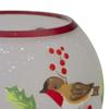 5-Inch Hand Painted Finches and Pine Flameless Glass Candle Holder view 3