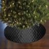 Cross Stitch Pintuck Diamond Pattern Tree Skirt Christmas Decoration 56" Round Holiday Event Tree Decor (Black) view 1