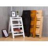 Foldable Kitchen Step Ladder, Wooden Stepladders Home Library Climb Ladder Portable Multifunction Stairs Chair Counter Chair,Natural Wood view 3