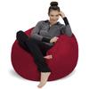 Sofa Sack Bean Bag Chair: 3' Memory Foam Furniture Bean Bag - Medium Sofa with Soft Micro Fiber Cover - Cherry Red view 1