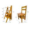LHYZF 4 Steps Folding Stairs Chair, Wooden Multifunction Foldable Step Stool Ladder for Home Kitchen Library - Walnut Colour view 2