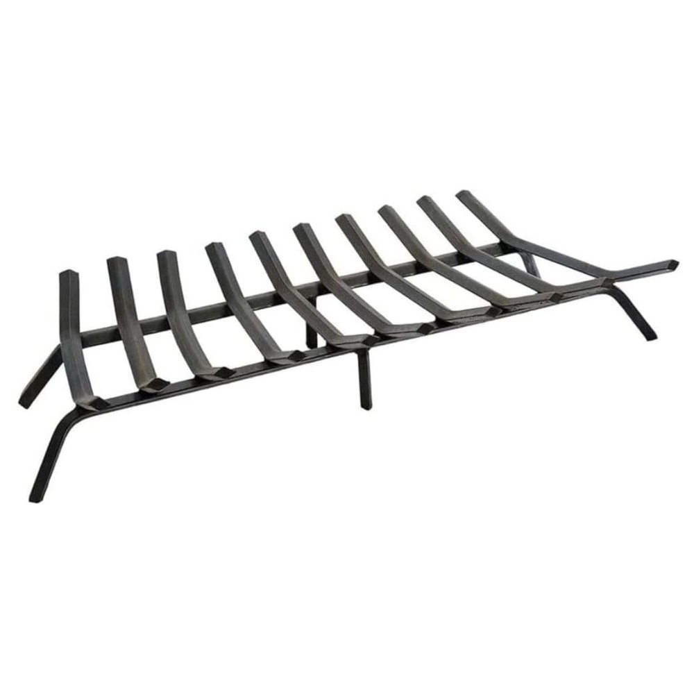 Oakestry Tapered Iron Fireplace Grate Cast Iron Firewood Rack for Indoor Chimney Hearth, Heavy-Duty Wood Stove Burning Support with Durable Bars for Efficient Airflow and Clean, Long-Lasting Fire