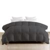 Wega Linen 3 Piece Box Stitched Queen (88'' x 92'') Comforter Quilted Microfiber Down Alternative 800TC All Season Corner Tabs Dark Grey Comforter view 1