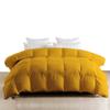 3 Piece Box Stitched Eastern King 116'' x 108'' Comforter Quilted Microfiber Down Alternative 800TC All Season Corner Tabs Gold Comforter view 1