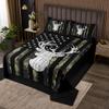 American Flag Quilted,Deer Hunting Bedspread,Army Green Military Camo Bedding Coverlet Set Queen For Boys Teens Kids Man,Western Rustic Camouflage Woodland Animal Quilt Set Bedroom Decor 3 Pcs view 1