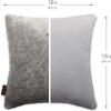18 X 18 Throw Pillow Goose Down Feather, Square Couch Pillow Rare Grey Arctic Wolf - Fabulous Faux Fur Case & Shell, 1 PCS, 2-Tone Decorative Luxury Style - Sofa, Bedroom, Adjustable Fill Zipper view 3