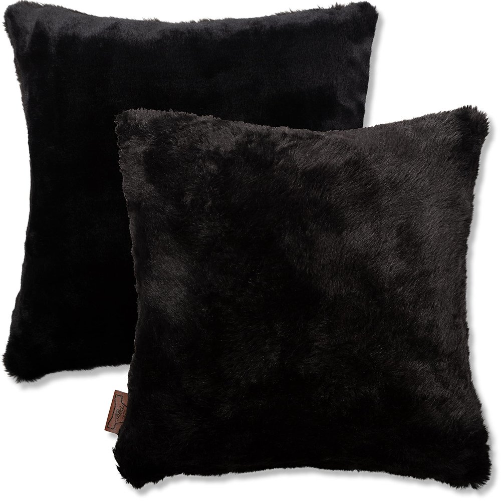 18 X 18 Throw Pillow Shredded Memory Foam, Square Couch Pillow Limited Baby Black Panther Fabulous Faux Fur Case & Shell, 1 PCS, 2-Tone Decorative Luxury Style - Sofa, Bedroom, Adjustable Fill Zipper