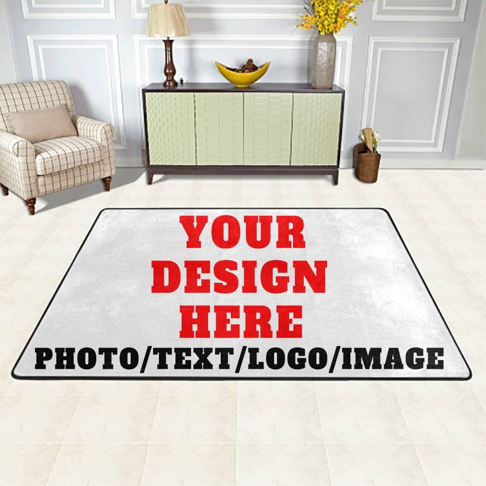 ADAPTOR Custom Extra Large Floor Mat, Add Your Own Text Image Non-Slip Rectangular Bath Mat Washable Bathroom Soft Kitchen Floor Area Rugs for Home Garage Office 72'' x 48''