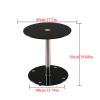 ZSH Coffee Table, Tempered Glass Bedside Tables, 2 Tier Round Sofa Side End Tables Stainless Steel Legs,Storage Shelf for Living Room (Color : A) view 2