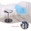 ZSH Coffee Table, Tempered Glass Bedside Tables, 2 Tier Round Sofa Side End Tables Stainless Steel Legs,Storage Shelf for Living Room (Color : A) view 4