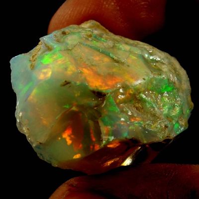 Dazzlegems Ultra Fire Opal Rough Gemstone, Raw Crystals Gemstone, Ethiopian Opal Rock, Jewelry Making Supplies, Chakra Healing, Energy Stone, Reiki, Meditation, Art-Crafts-Diy Stone 47.85 Cts,
