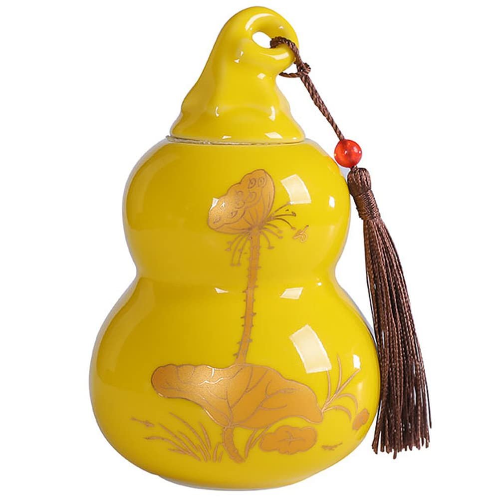 13.4cm Gourd Tea Caddy Portable Ceramic Tea Storage Jar Kung Fu Tea Set Tea Ceremony