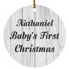 Designsify Christmas Tree Decoration, Nathaniel Baby's First Christmas, Circle Ornament F, Gifts for Birthday Anniversary Valentines Mom Mothers Fathers Day Party, to Men Women Him Her Friend view 1