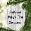 Designsify Christmas Tree Decoration, Nathaniel Baby's First Christmas, Circle Ornament F, Gifts for Birthday Anniversary Valentines Mom Mothers Fathers Day Party, to Men Women Him Her Friend view 2