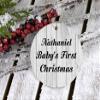 Designsify Christmas Tree Decoration, Nathaniel Baby's First Christmas, Circle Ornament F, Gifts for Birthday Anniversary Valentines Mom Mothers Fathers Day Party, to Men Women Him Her Friend view 3