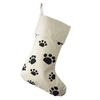 Homeford Animal Paw Print Cotton Christmas Stocking, Beige, 17-Inch, 6-Count view 1